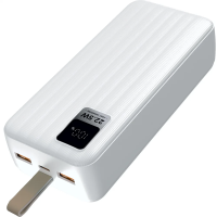 Внешний аккумулятор Perfeo Waterfall 30000mAh White ёмкостью 30000 мАч, выход: 2xUSB, USB Type-C, вход: USB Type-C, быстрая зарядка, индикатор заряда