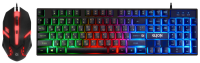 Glion C-123 Black клавиатура + мышь, 1600 dpi, цифровой блок, подсветка клавиш, USB, цвет: чёрный