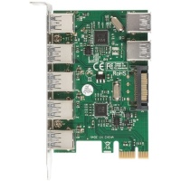 Контроллер ExeGate EX283717RUS EXE-317 PCI-E 2.0, 5*USB3.0 ext + 2*USB3.0 int, разъем доп.питания (OEM)
