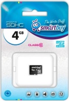 Карта памяти SmartBuy microSDHC (Class 10) 4 Гб (SB4GBSDCL10-00)