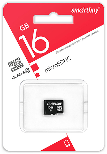 Карта памяти SmartBuy 16Gb MicroSD (SB16GBSDCL10-00LE) microSDHC, 16 Гб, C10