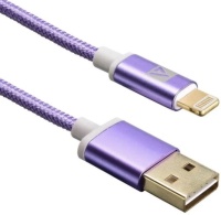 USB ACD-Style Lightning ~ USB-A  2-сторонние коннекторы, нейлон, 1м, фиолетовый (ACD-U913-P6P)