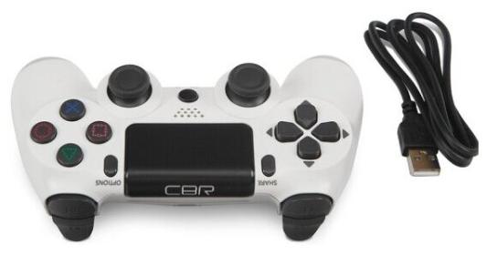 CBG 960 White, Игровой манипулятор для PS4 беспроводной (Bluetooth), PC/PS3 проводной (USB), 2 вибро-мотора, 2 аналоговых стика, D-pad, 14 кнопок, белый