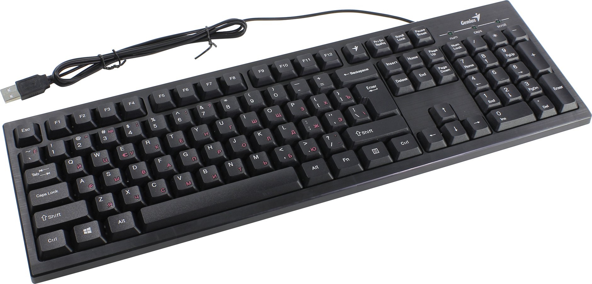 Клавиатура Genius Smart KB-101 Black [31300006411] черная, офисная,  программируемая с технологией SmartGenius, 105 , USB 2.0, кабель 1.5 м  купить в Липецке - Регард