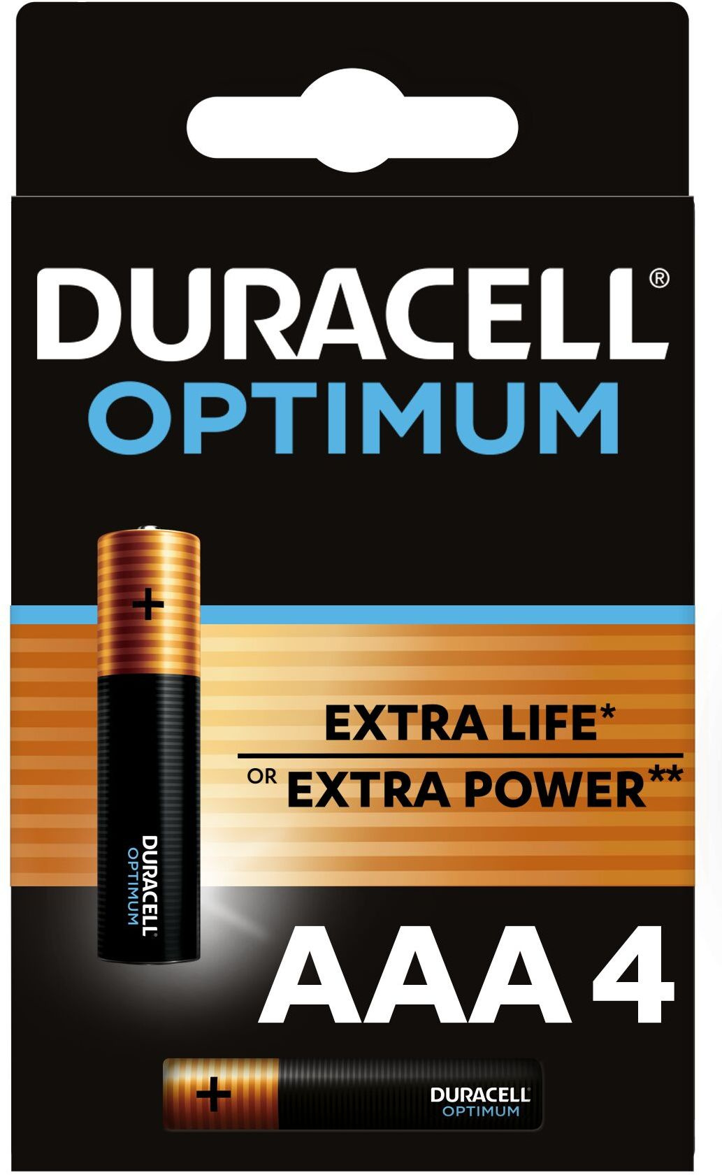 Батарейка Duracell Alkaline LR03 Optimum AAA (4шт) блистер купить в Липецке  - Регард