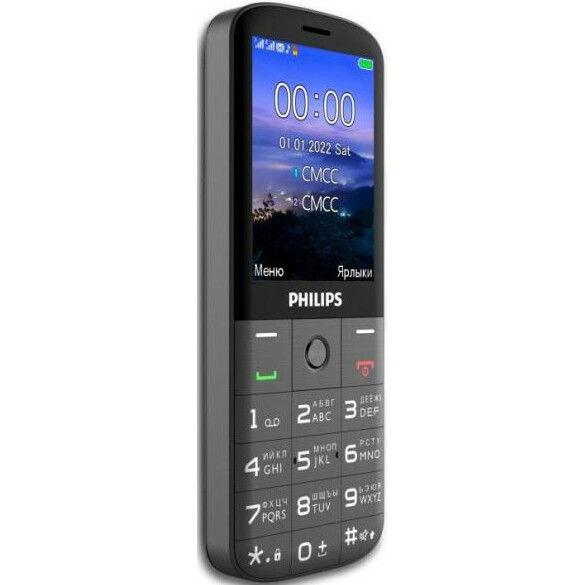 Мобильный телефон Philips Xenium E227 Dark Grey экран 2.8", TFT, 240x320, 32 Мб оперативной памяти, 32 Мб встроенной памяти, стандарт связи: 2G, поддержка 2-х SIM-карт, FM-радио, аккумулятор 1700 мАч