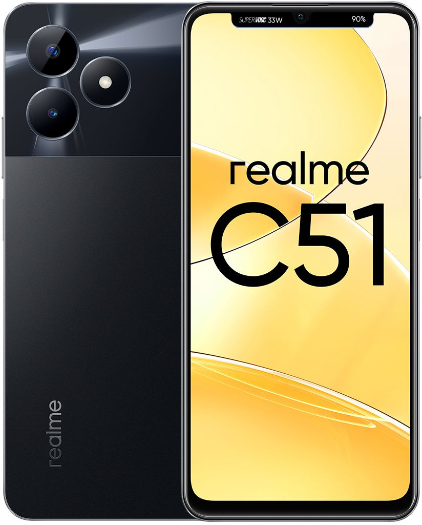 Смартфон Realme RMX3830 C51 128Gb 4Gb черный моноблок 3G 4G 2Sim 6.74