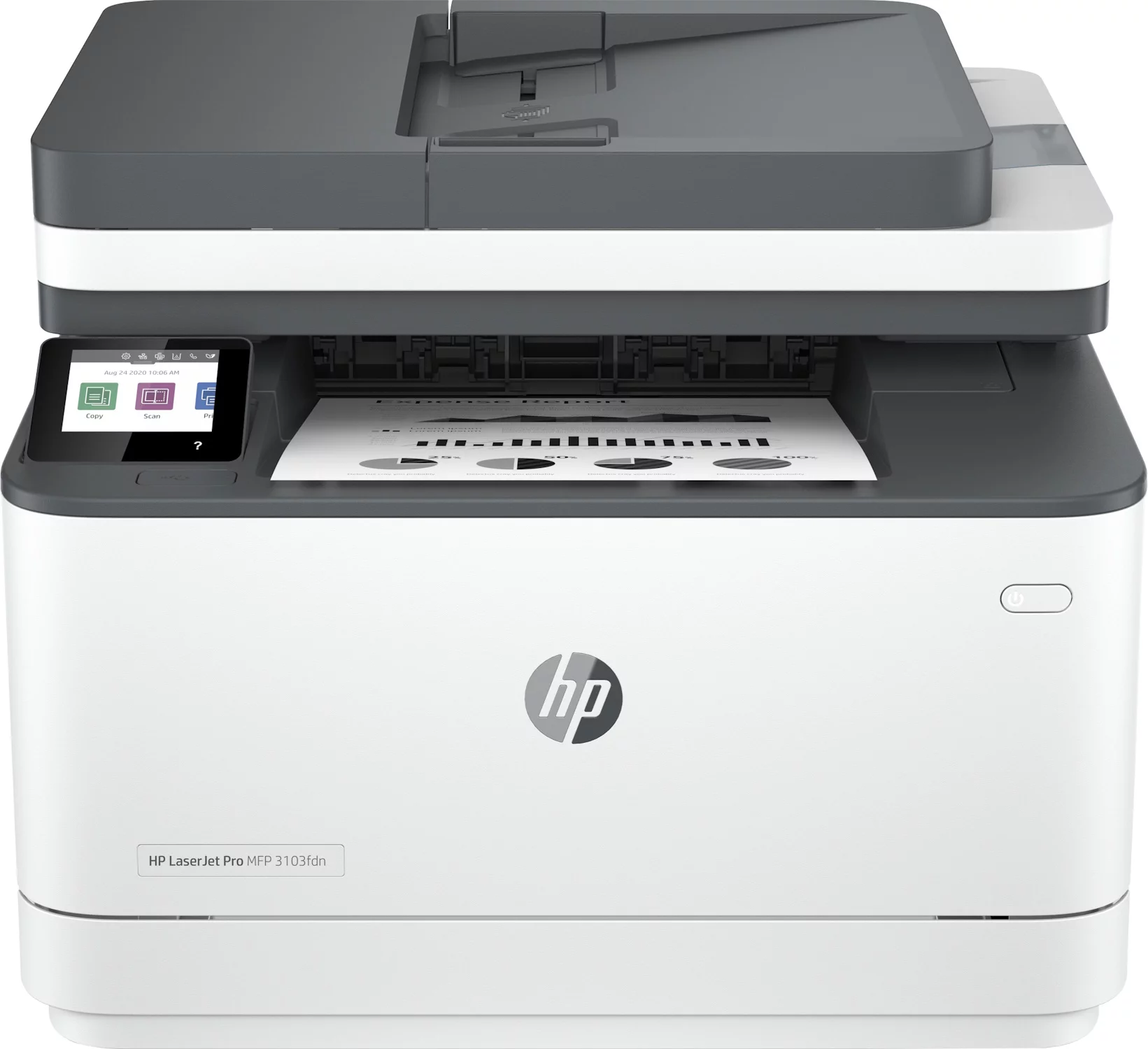 МФУ HP LaserJet Pro 3103fdn (3G631A) МФУ (принтер/сканер/копир), факс,  лазерная черно-белая печать, A4, двусторонняя печать, планшетный/протяжный  сканер, ЖК панель, сетевой (Ethernet) купить в Липецке - Регард