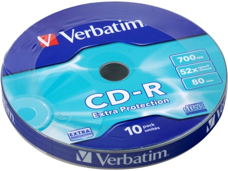 Диск CD-R Verbatim 700Mb 52x bulk (10шт) (43725)