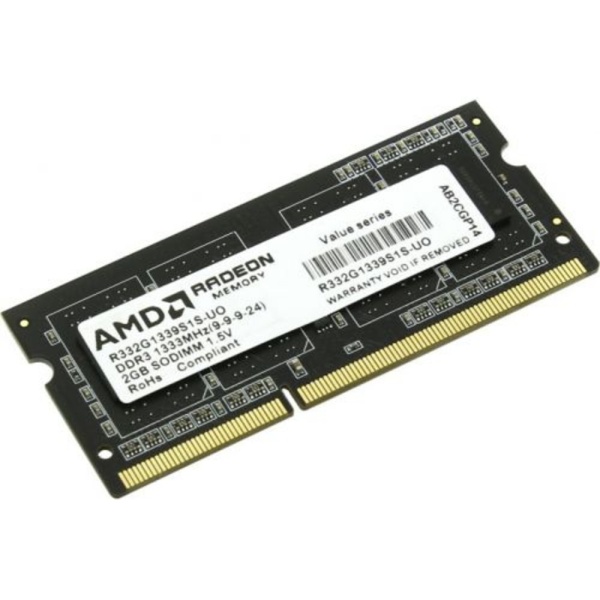 2GB Radeon™ DDR3 1333 SO DIMM  R332G1339S1S-UO Bulk (180336)