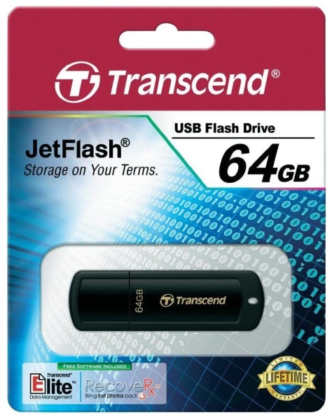 Флеш Диск Transcend 64Gb Jetflash 350 TS64GJF350 USB2.0 черный