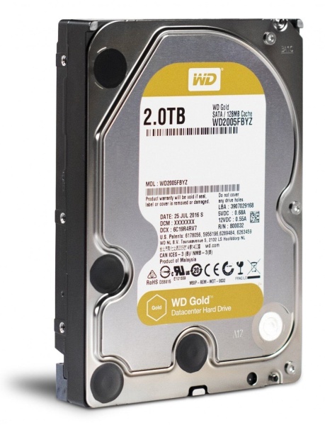 Жесткий диск WD Original SATA-III 2Tb WD2005FBYZ Gold (7200rpm) 128Mb