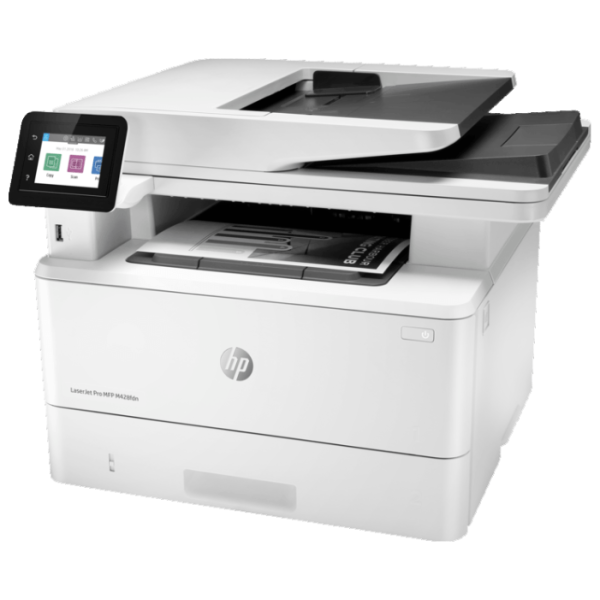 Принтер HP LaserJet Pro M428fdn (W1A29A/W1A32A) МФУ (принтер/сканер/копир), факс, лазерная черно-белая печать, A4, двусторонняя печать, планшетный/протяжный сканер, ЖК панель, сетевой (Ethernet), AirPrint