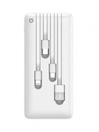 Powerbank ABSOLUTE 10000mah In Micro usb,USB /Out USB,Micro usb,Type-C,Lightning, 2.1А/ White (PF_B4879)