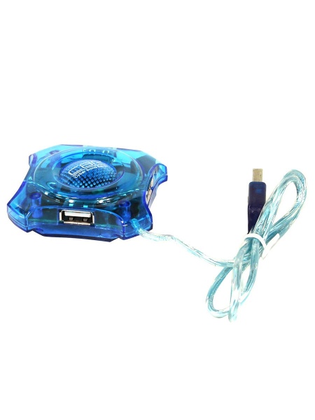 CH-127 USB-концентратор , 4 порта, USB 2.0, голуб.