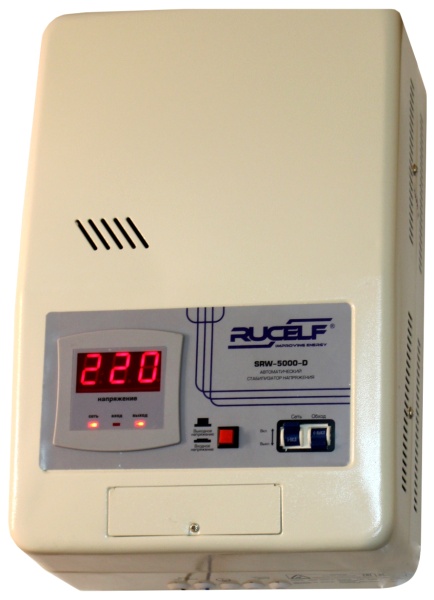 Стабилизатор напряжения Rucelf SRW-5000-D 5кВА однофазный белый