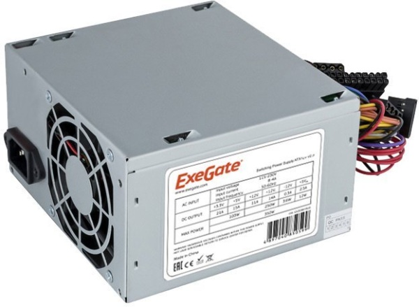 EX253683RUS-S Блок питания AA450, ATX, SC, 8cm fan, 24p+4p, 2*SATA, 1*IDE + кабель 220V с защитой от выдергивания