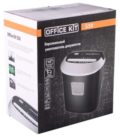 Шредер Office Kit S50 4x35 (секр.P-4) фрагменты 10лист. 21лтр. скобы пл.карты CD