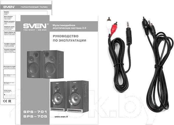 Колонки Sven SPS-705 2.0 черный 40Вт