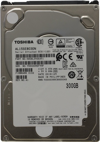 2.5" 300GB Enterprise Peformance AL15SEB030N SAS 12Gb/s, 10500rpm, 128MB,  Bulk {40}