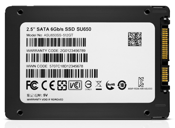 2.5" 512GB SU650 Client [ASU650SS-512GT-R] 6Gb/s, 520/450, IOPS 40/75K, MTBF 2M, 3D NAND, DRAM less, 280TBW, 0,5DWPD, RTL {100} ASU650SS-512GT-R  {100} (931528)