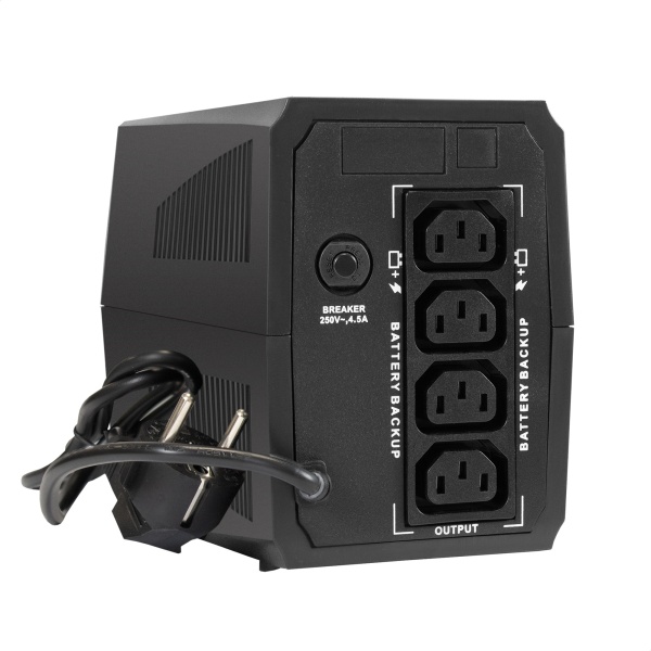 ИБП ExeGate SpecialPro UNB-500.LED.AVR.4C13 500 ВА, 300 Вт, ступенчатая аппроксимация синусоиды, кол-во выходных разъемов: 4, кол-во выходных разъемов с питанием от батарей: 4, тип выходных разъемов: C13, время работы при полной нагрузке: 1.4 мин, время р
