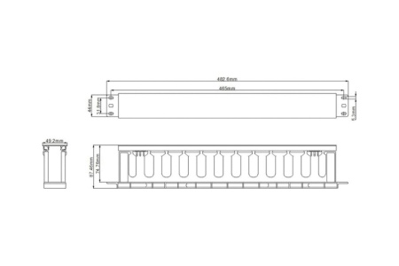 CM-2U-PL-COV пластиковый с крышкой, 19", 2U