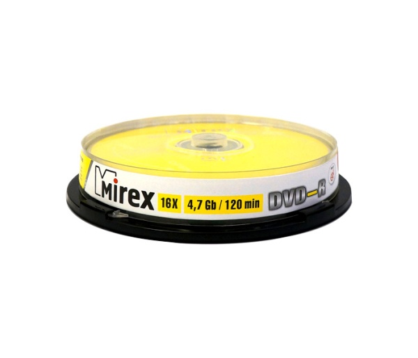 Диск DVD-R Mirex 4.7Gb 16x Cake Box (10шт) (202400)