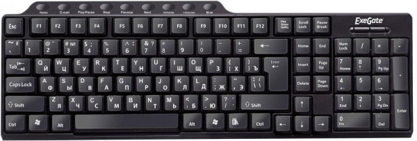 EX263905RUS Клавиатура LY-331, <USB, шнур 1,5м, черная, 104кл, Enter большой>, Color box