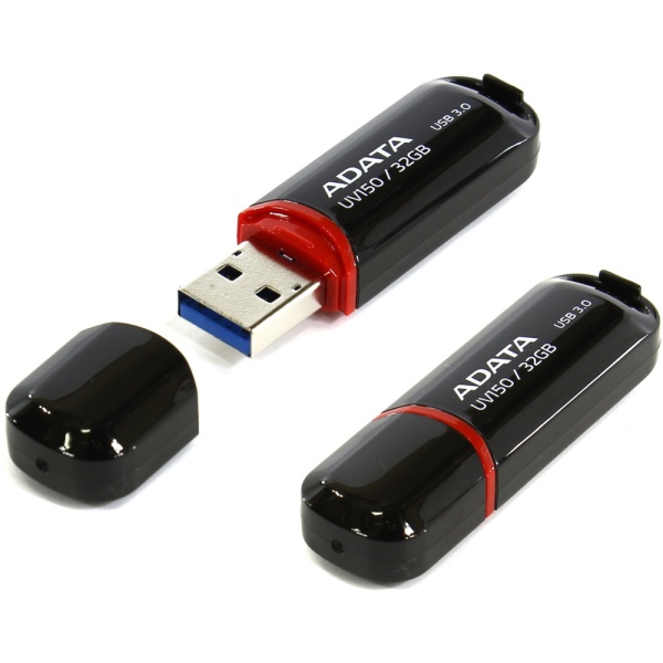 32GB UV150 USB Flash [AUV150-32G-RBK] USB 3.0, R35/W10, Black, Retail (797075)