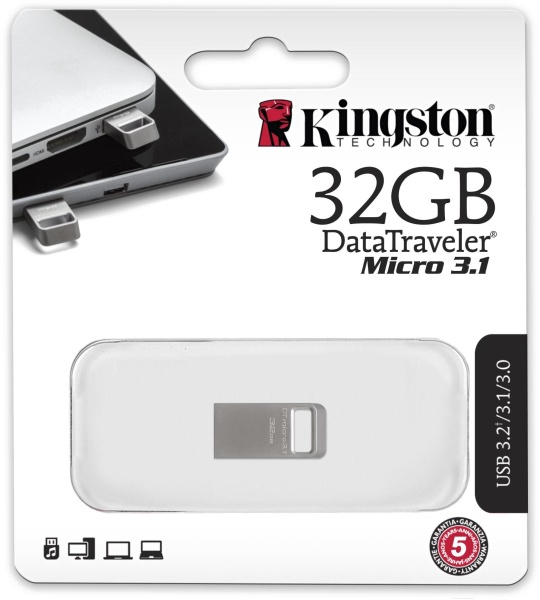 128Gb DataTraveler Micro DTMC3G2/128GB USB3.0 серебристый