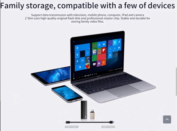Внешний SSD Netac USB-C 250Gb NT01ZSLIM-250G-32BK Z Slim 1.8" черный