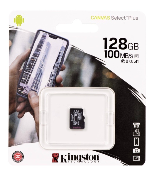 Флеш карта microSDXC 128Gb Class10 Kingston SDCS2/128GB CanvSelect Plus + adapter