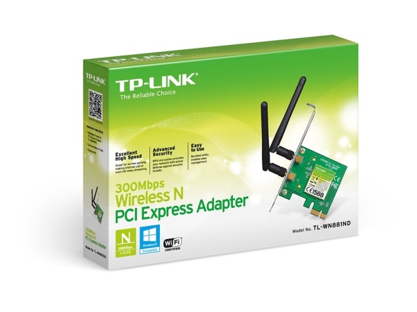 Сетевой адаптер WiFi TP-Link TL-WN881ND N300 PCI Express (ант.внеш.съем) 2ант.