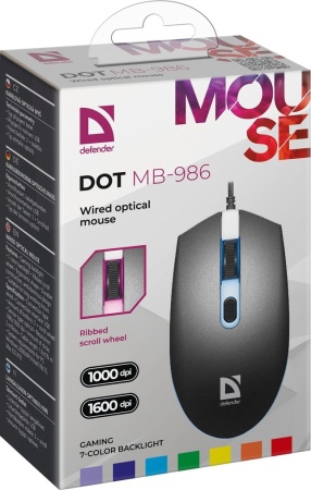 Проводная оптическая Dot MB-986 7цветов,4D,1000/1600dpi MB-986 (529860)