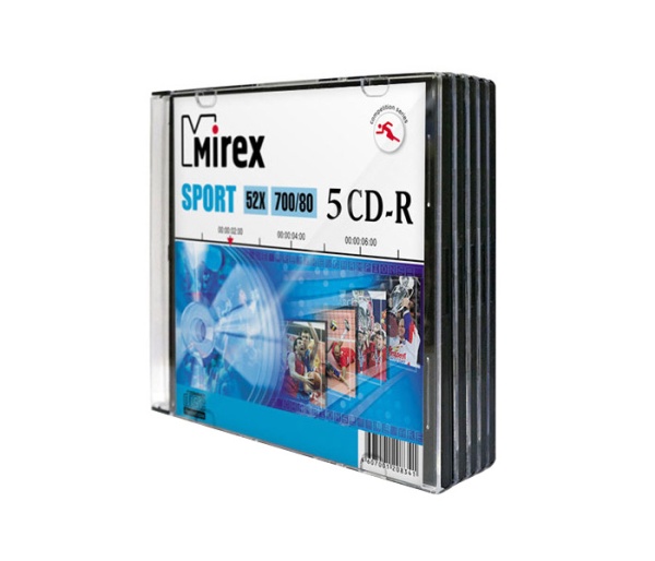 Диск CD-R Mirex 700Mb 52x Sport Slim Case (5шт) (208341)