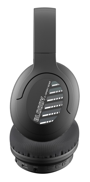 A4Tech Bloody MH360 Black беспроводные/проводные с микрофоном, накладные, динамические излучатели, подключение: mini jack 3.5 мм / Bluetooth, импеданс: 32 Ом, регулятор громкости, работа от аккумулятора до 35 ч