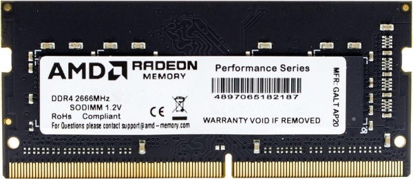 Оперативная память AMD Radeon R7 Performance 4GB DDR4 SODIMM PC4-21300 R744G2606S1S-UO