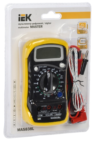 TMD-3L-838 Мультиметр цифровой Master MAS838L