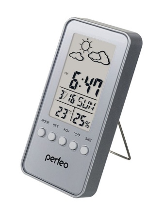 Часы-метеостанция "Window", серебряный, (PF-S002A) время, температура, влажность, дата