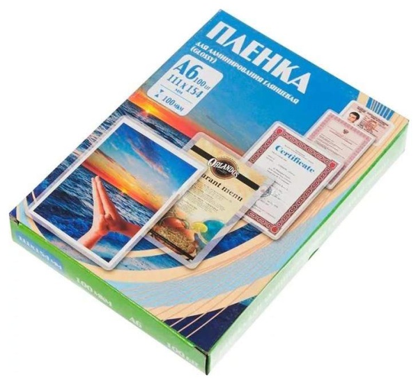 Пленка для ламинирования Office Kit 80мкм A6 (100шт) глянцевая PLP111*154/80