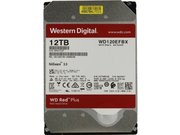 Жесткий диск Original SATA-III 12Tb WD120EFBX NAS Red Plus (7200rpm) 256Mb