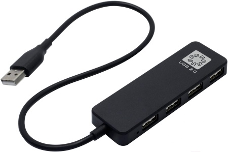HB24-209BK Концентратор 4*USB2.0 / USB PLUG / BLACK