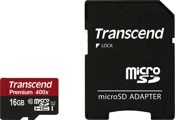 Карта памяти Transcend microSDHC (Class 10) 16GB (TS16GUSDC10)