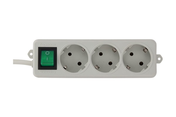 Сетевой фильтр EL-NB-G3-W-3, 3 евророзетки с выключателем и заземлением, допустимый ток 10А, длина 3м.