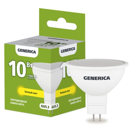 LL-MR16-10-230-30-GU5-G LED MR16 софит 10Вт 230В 3000К GU5.3 GENERICA