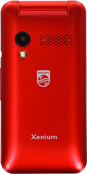 E2601 Xenium красный раскладной 2Sim 2.4" 240x320 Nucleus 0.3Mpix GSM900/1800 FM microSD max32Gb