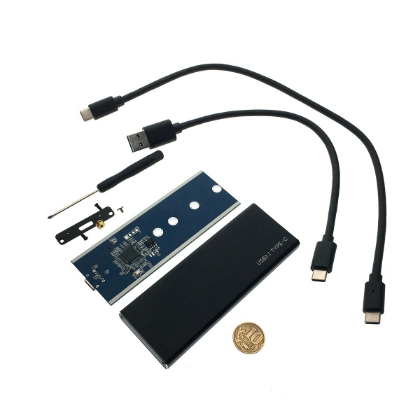 Внешний корпус USB3.1 для M.2 nVME SSD, key M, ver2 (USBnVME3) (45578)