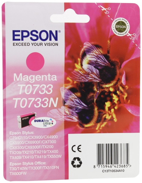 Картридж струйный Epson T0733 C13T10534A10 пурпурный (250стр.) (5.5мл) для Epson С79/СХ3900/4900/5900