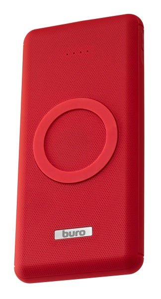 Мобильный Buro BPQ10F 10000mAh 3A QC PD беспроводная зарядка красный (BPQ10F18PRD)